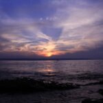 Sunset above the beach and water in Jervis Bay Marine Park