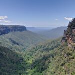 Forested slopes and cliffs in the Jamison Valley of the Blue Mountains
